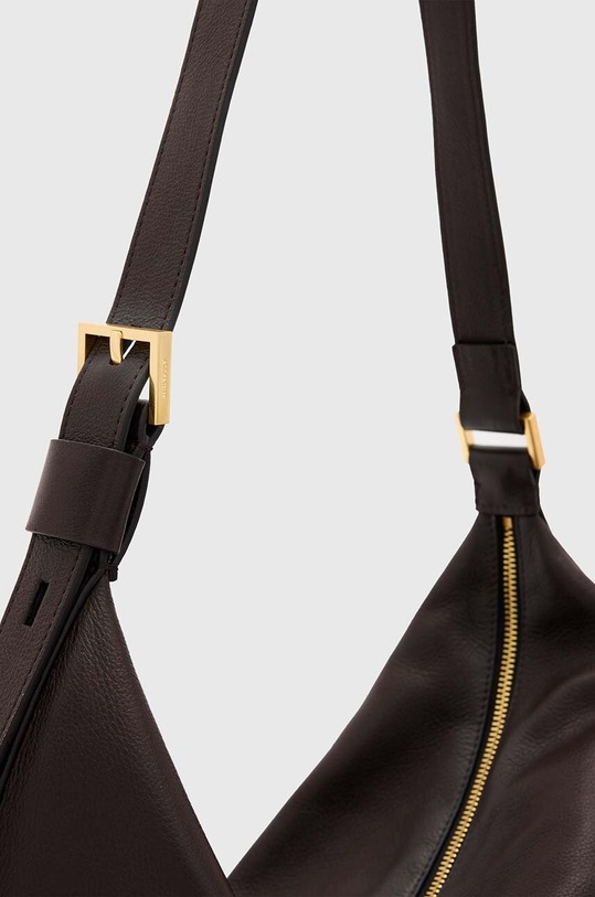 AllSaints torebka skórzana HALF MOON brązowy W052XB