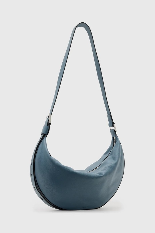 Kožna torba AllSaints HALF MOON W052XB plava AW25