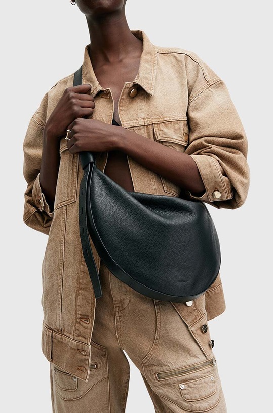 AllSaints torebka skórzana HALF MOON W052XB