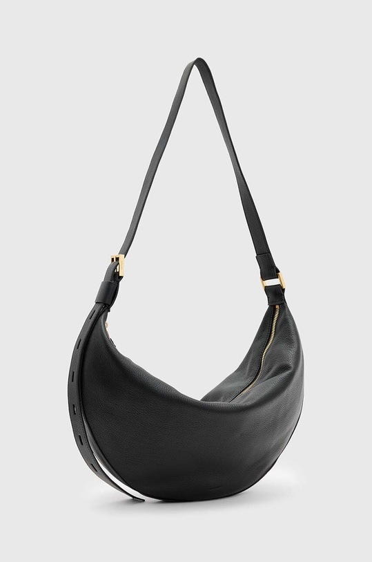 Akcesoria AllSaints torebka skórzana HALF MOON W052XB czarny