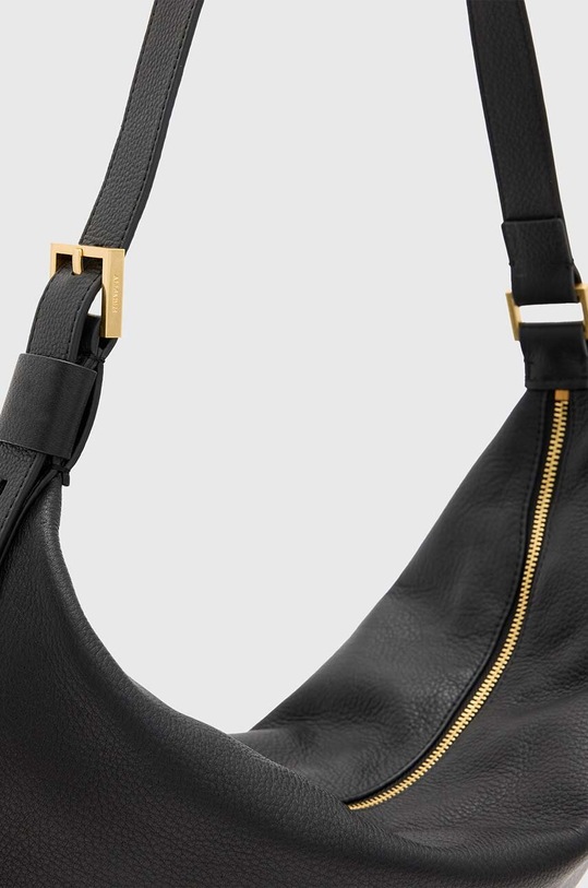 AllSaints torebka skórzana HALF MOON czarny W052XB