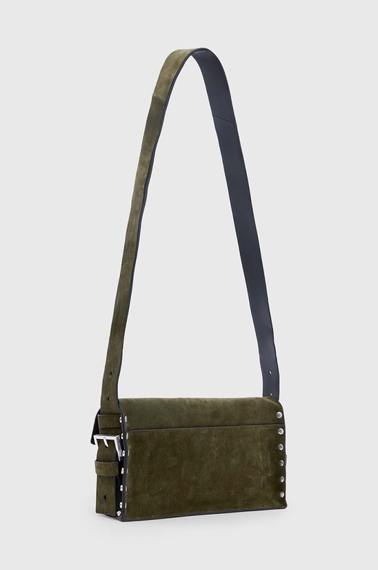 AllSaints geanta de mana din piele intoarsa MIRO W066XB verde AW24