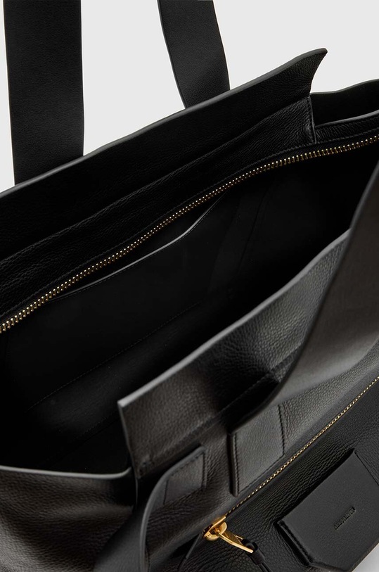 Kožená kabelka AllSaints PEREZ čierna W071XB