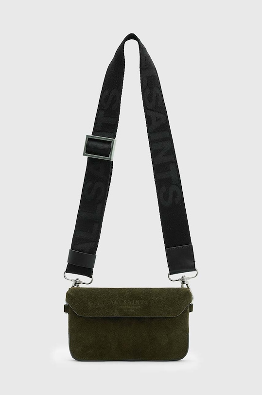 Semišová kabelka AllSaints ZOE semišová kůže černá W235XB