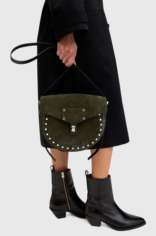 AllSaints geanta de mana din piele intoarsa MIRO SADDLE W236XB