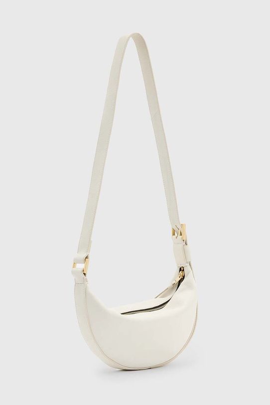 Kožna torba AllSaints HALF MOON W301XB bijela SS25