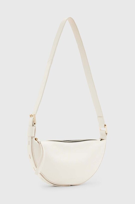 Accesorii AllSaints poseta de piele HALF MOON W301XB alb