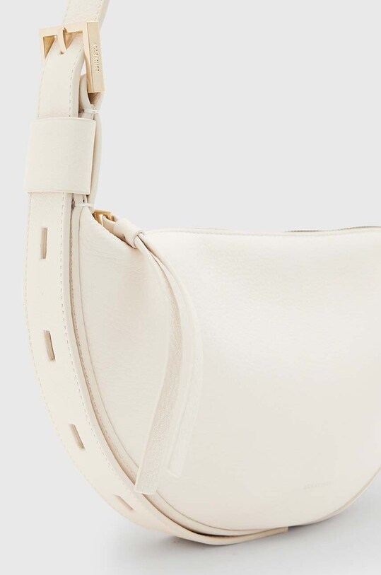 AllSaints poseta de piele HALF MOON W301XB alb