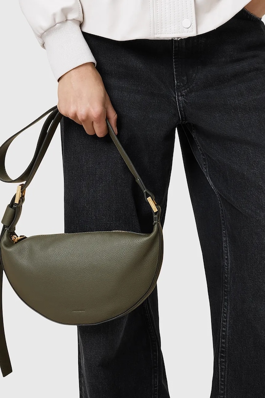 Kožená kabelka AllSaints HALF MOON W301XB