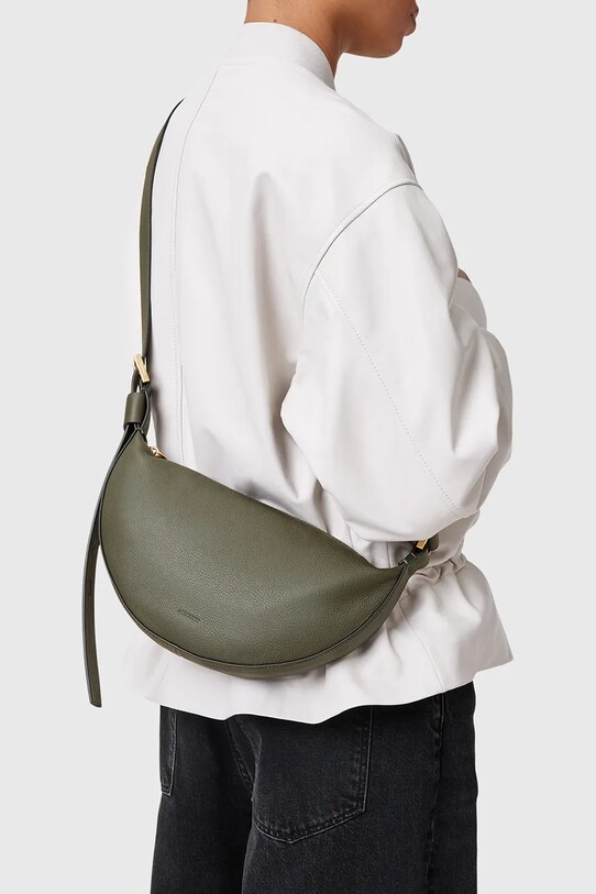 AllSaints borsa a mano in pelle HALF MOON W301XB