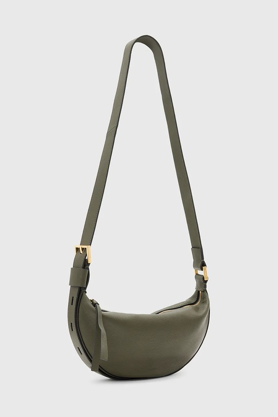 Kožená kabelka AllSaints HALF MOON W301XB zelená NC25