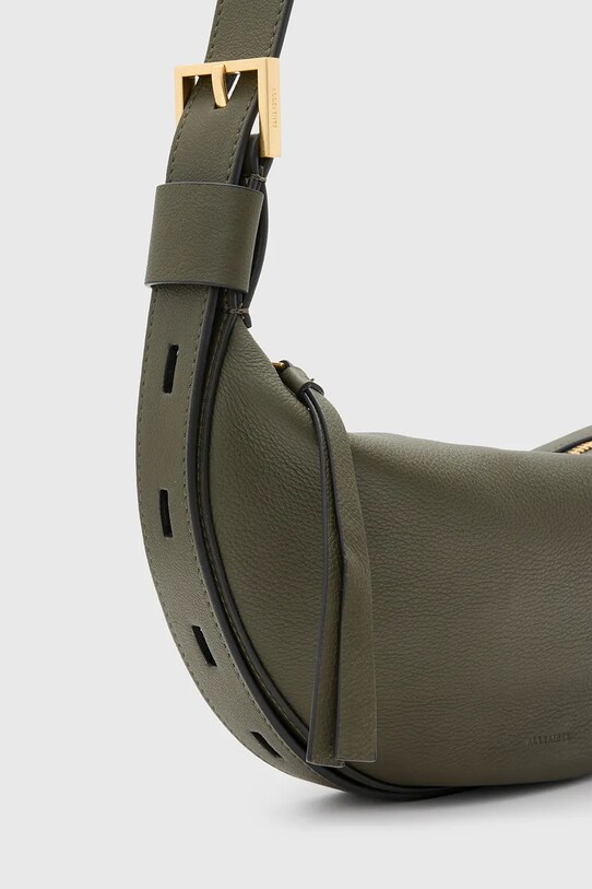 AllSaints borsa a mano in pelle HALF MOON W301XB verde