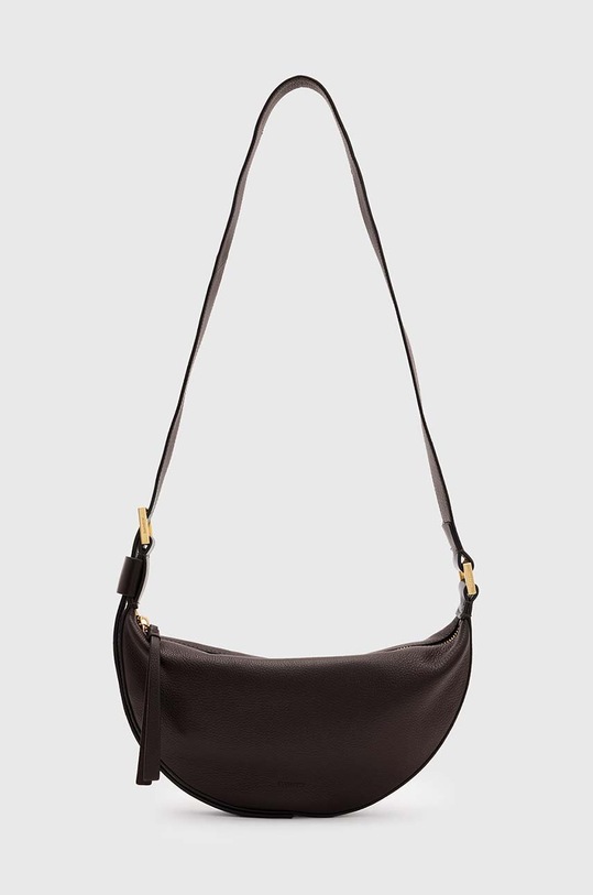 Kožna torba AllSaints HALF MOON Planet friendly smeđa W301XB