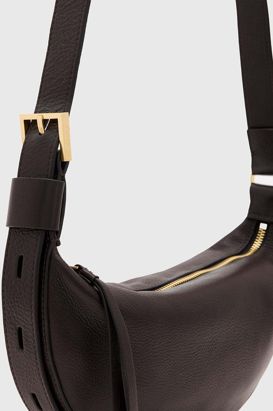 Kožna torba AllSaints HALF MOON smeđa W301XB