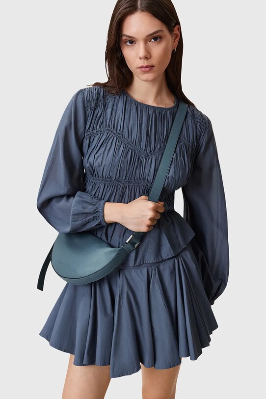 AllSaints poșetă de piele HALF MOON W301XB