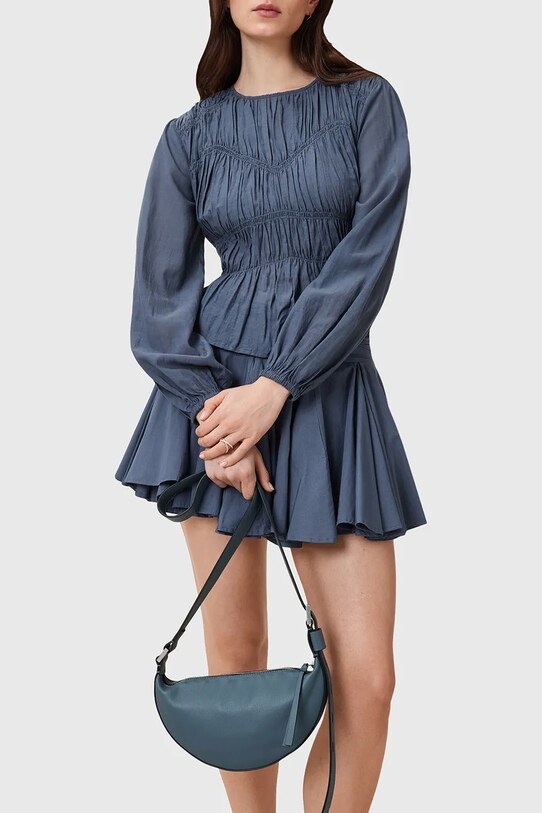 AllSaints poșetă de piele HALF MOON W301XB