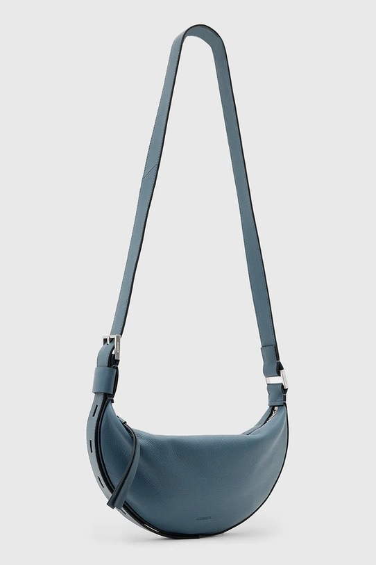 AllSaints poșetă de piele HALF MOON uni albastru W301XB