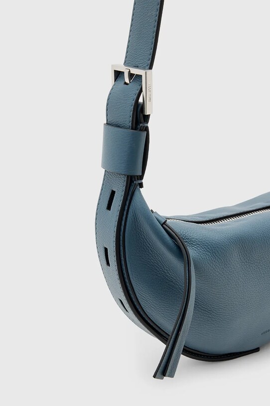 Accesorii AllSaints poșetă de piele HALF MOON W301XB albastru