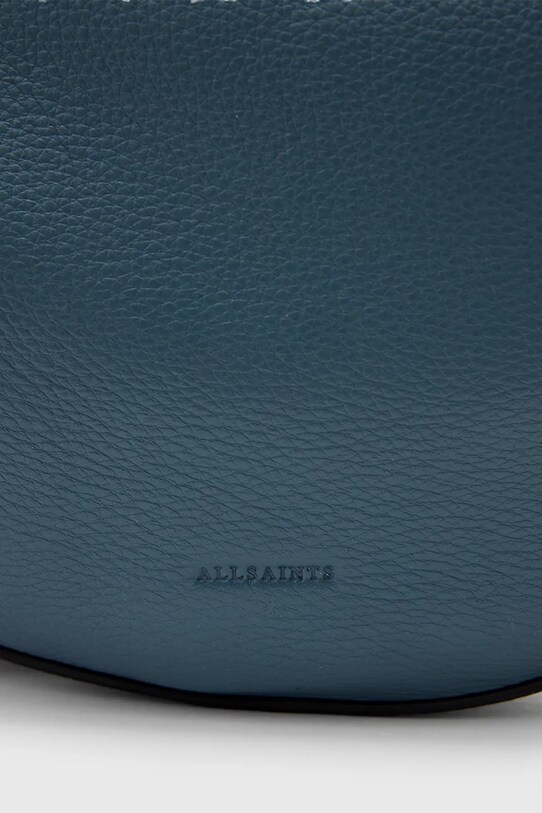 AllSaints poșetă de piele HALF MOON W301XB albastru