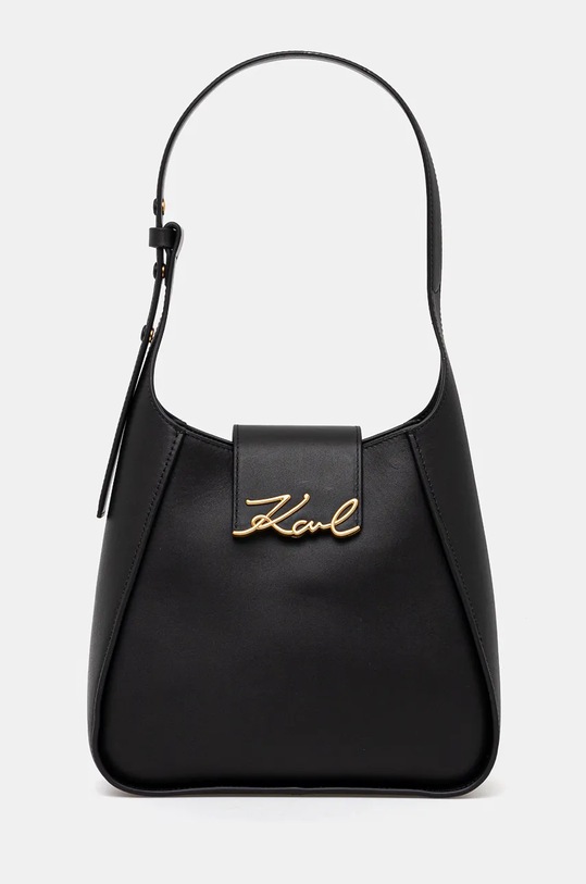Karl Lagerfeld torebka skórzana skóra licowa czarny 246W3004