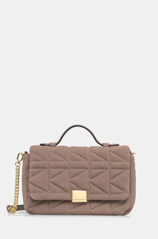 Τσάντα Karl Lagerfeld δέρμα σαμουά καφέ 246W3087