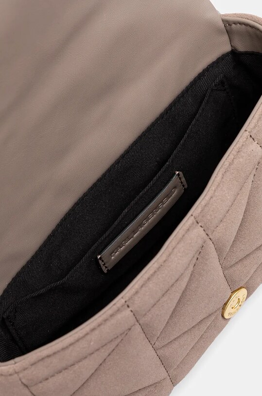 Semišová kabelka Karl Lagerfeld 246W3088 sivá