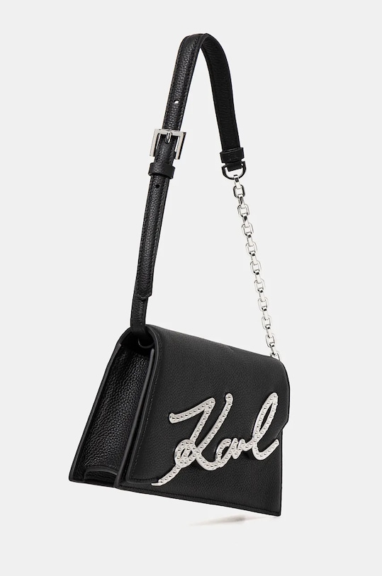 Kožená kabelka Karl Lagerfeld 246W3096 černá AW24