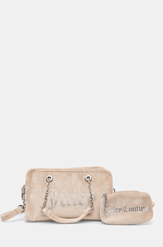 Juicy Couture torebka welurowa Kimberly tekstylny beżowy BIJQL5465WPO.969