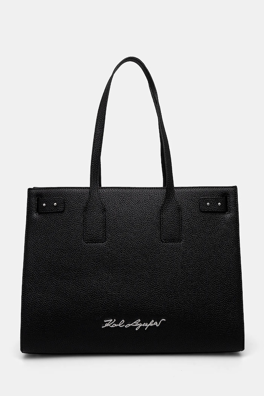 Karl Lagerfeld torebka skórzana skóra licowa czarny 24WW3007