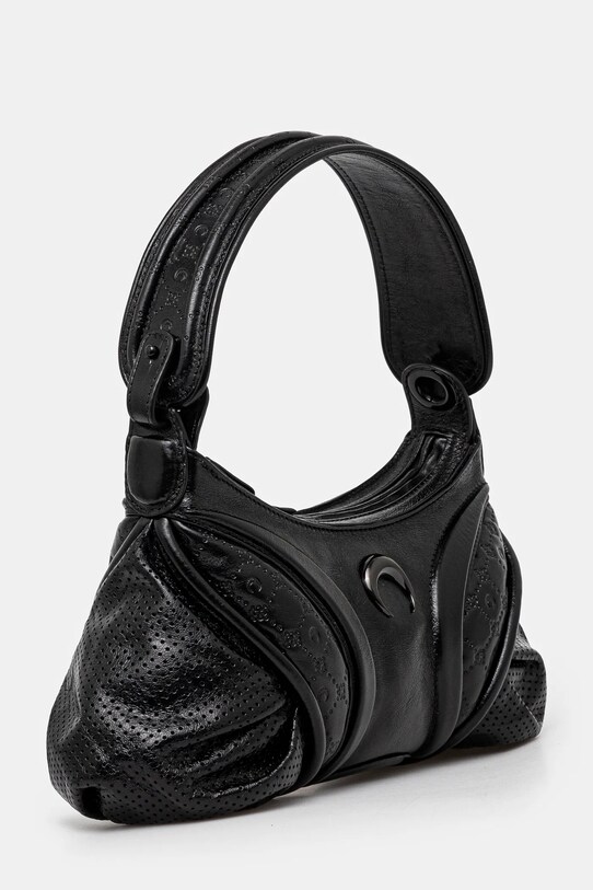Marine Serre leather handbag Moonogram Embossed Leather Futura WBA010A.CLEA0051 black AW24