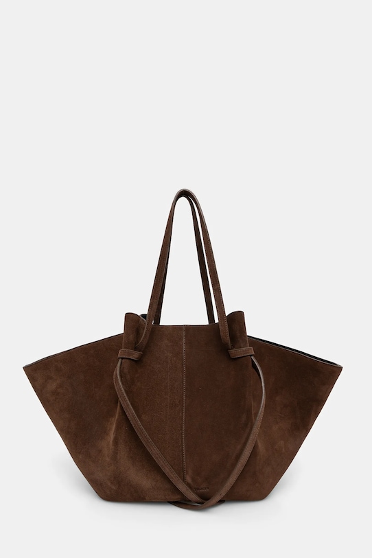 Semišová kabelka Yuzefi LARGE MOCHI semišová kůže hnědá YUZAW23.HB.LM.S004