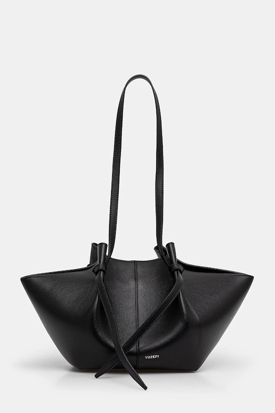 Δερμάτινη τσάντα Yuzefi MOCHI λείο δέρμα μαύρο YUZCO.HB.MO.L000