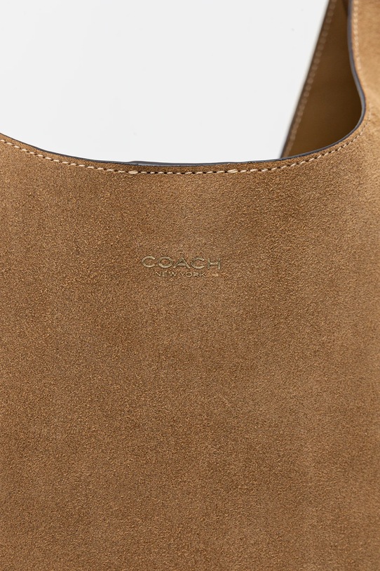 Coach torebka zamszowa Brooklyn zielony CW636