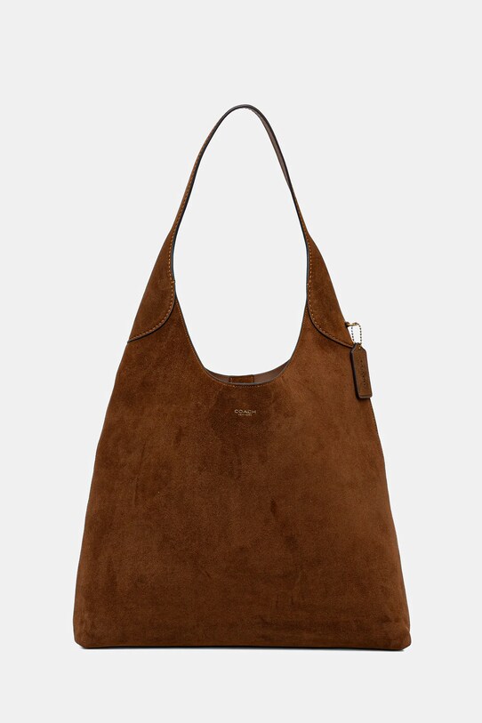 Coach geantă de mână din piele întoarsă Brooklyn piele întoarsă maro CW636