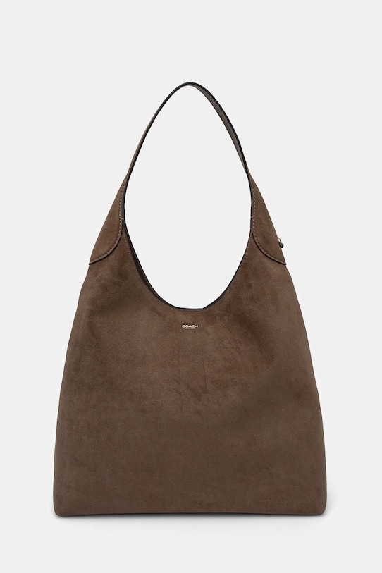 Coach torebka zamszowa Brooklyn skóra zamszowa brązowy CW636