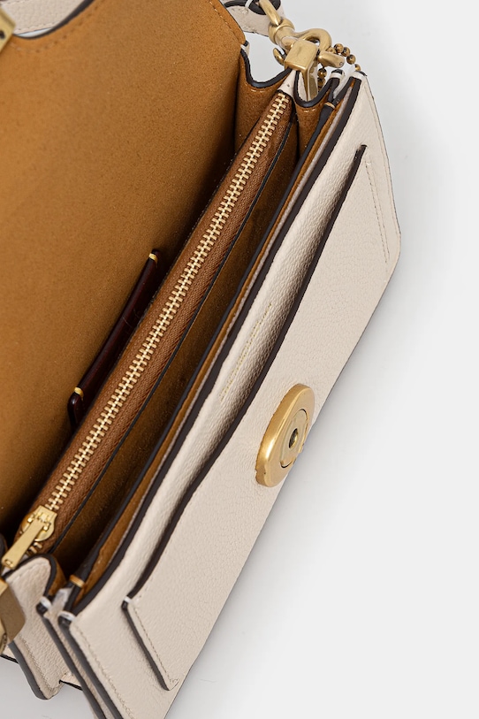 Kožená kabelka Coach Tabby CY201 béžová