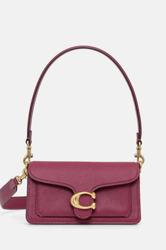 Coach leather handbag Tabby detachable strap violet CY201