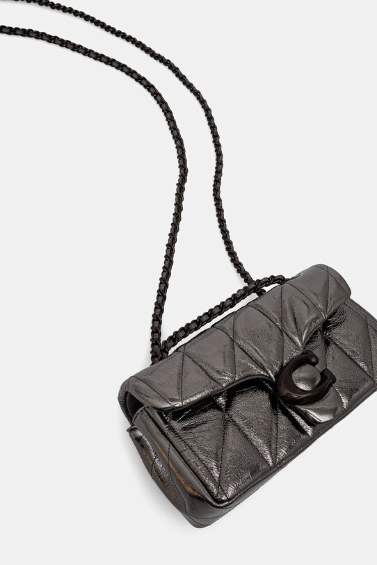 Kožená kabelka Coach Tabby CW596 stříbrná