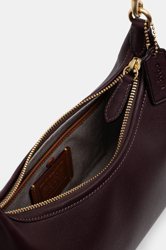 Δερμάτινη τσάντα Coach Juliet μωβ CW640