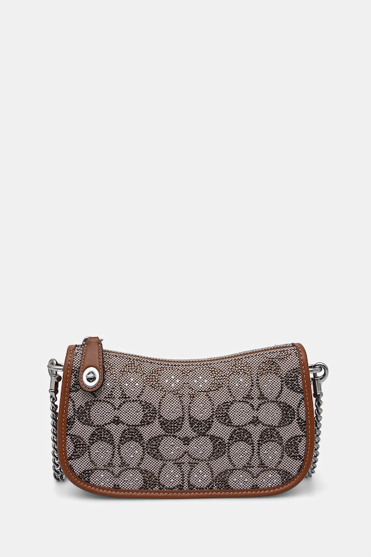 Τσάντα Coach Swinger λείο δέρμα καφέ CW568