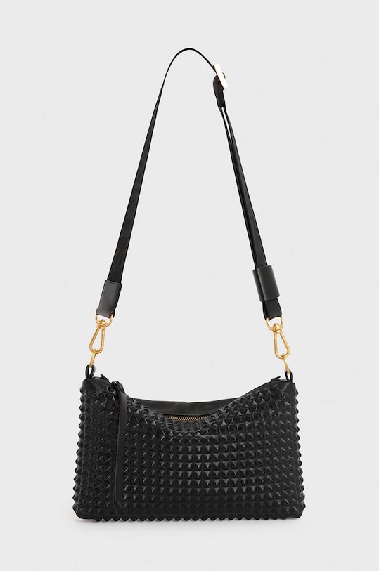 Шкіряна сумочка AllSaints EVE STUD CROSSBODY лицьова шкіра чорний W027XZ