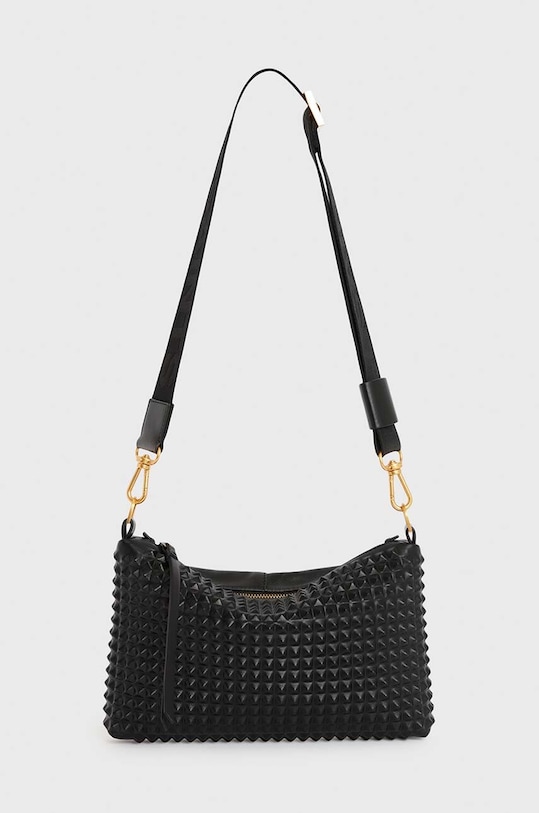 Kožená kabelka AllSaints EVE STUD CROSSBODY přírodní kůže černá W027XZ