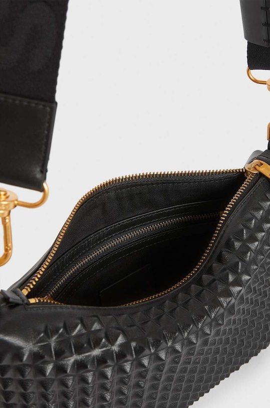 Kožená kabelka AllSaints EVE STUD CROSSBODY černá W027XZ