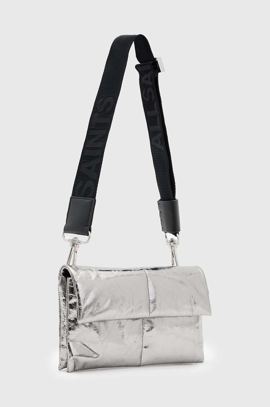 Kožna torba AllSaints EZRA QUILT CROSSBODY W308XB srebrna AW24