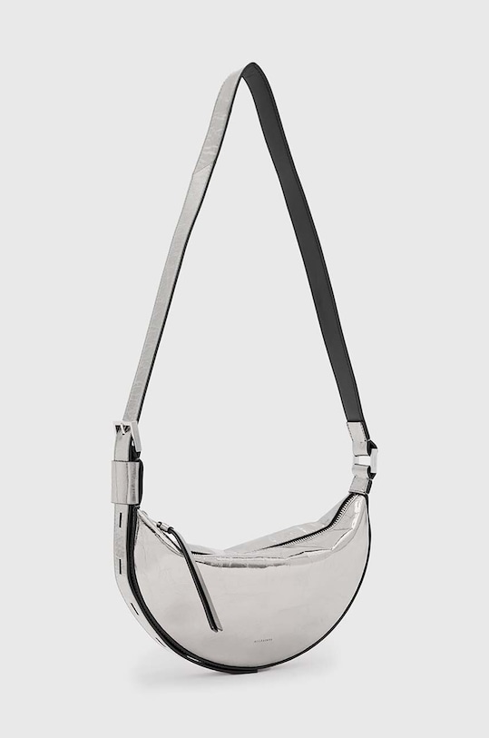 Doplnky Kožená kabelka AllSaints HALF MOON XBODY W309XB strieborná