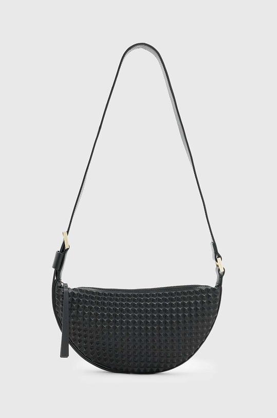 AllSaints poseta de piele HALF MOON STUD XBODY uni negru W355XB