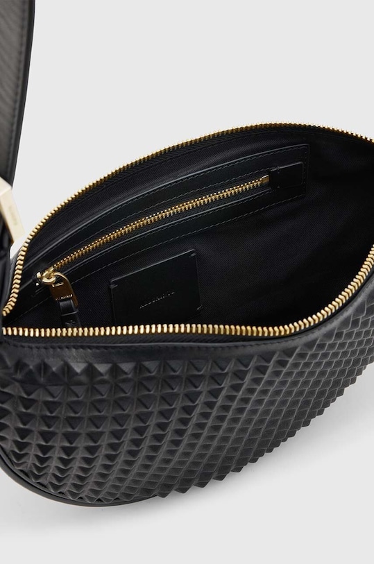 AllSaints poseta de piele HALF MOON STUD XBODY negru W355XB