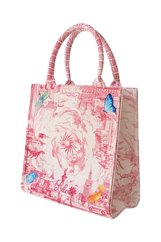 Lilou torebka mieści A4 czerwony SHOP/MED/CANVAS/RED/30