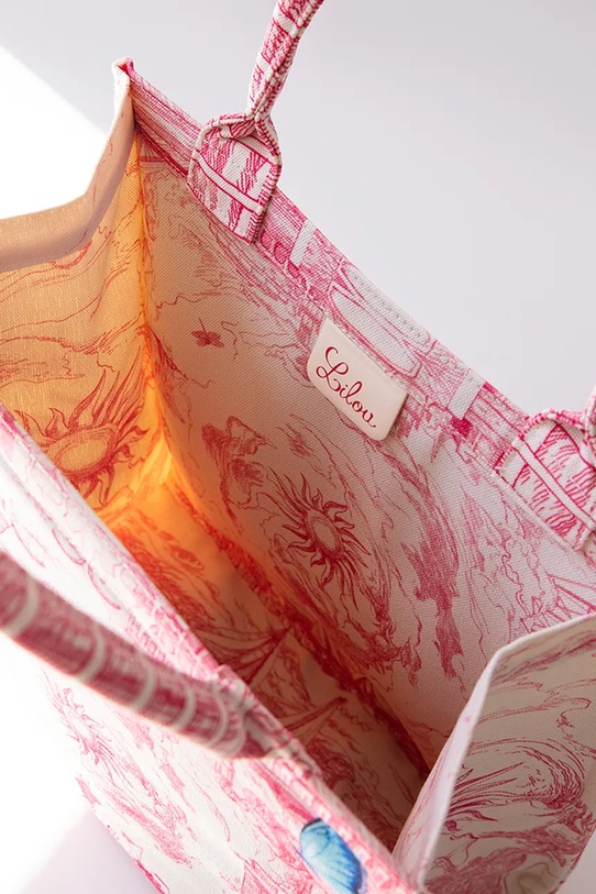 Akcesoria Lilou torebka SHOP/MED/CANVAS/RED/30 czerwony