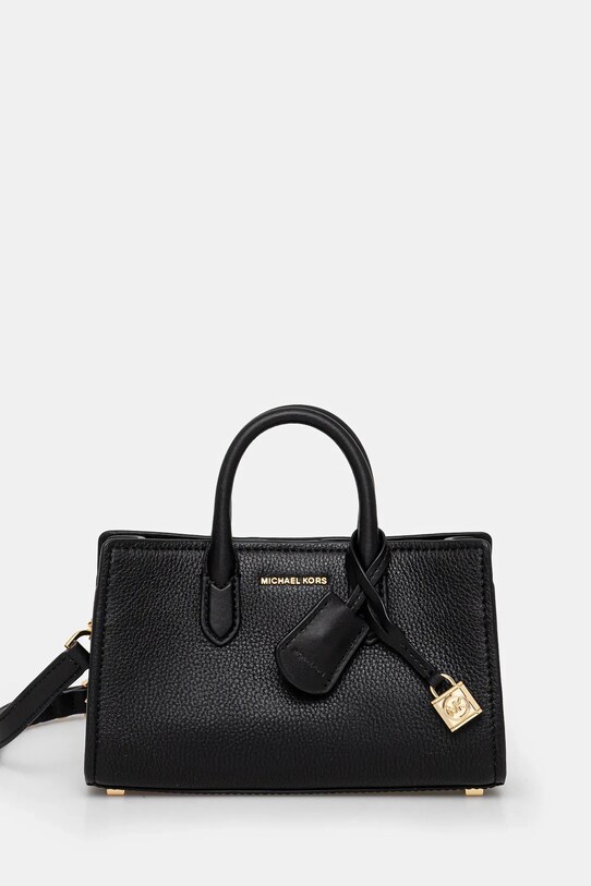 Kožená kabelka MICHAEL Michael Kors usňová koža čierna 32F4GETC0L